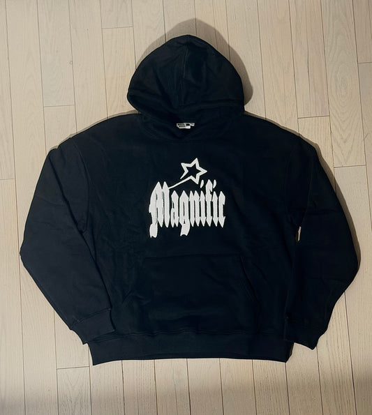 The Magnific Black Chenille Design Hoodie